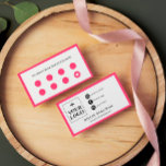 Cartão De Visita Mídia social branca rosa-quente e alta fidelidade<br><div class="desc">A cartão de visita e o cartão-fidelidade combinados chic com bordas cor-de-rosa quente às quais você pode adicionar seu próprio logotipo,  e seu identificador de instagram,  página do facebook,  e-mail e site. Adicione seu próprio texto de desconto sobre o que o cliente ou cliente tem na 8ª visita!</div>