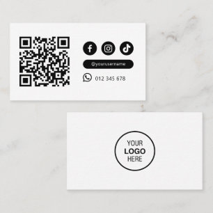 Cartão De Visita Mídia social com código Qr minimalista moderno - b