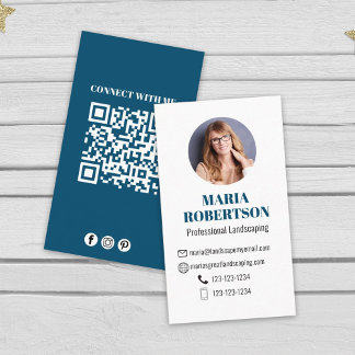 Cartão De Visita Mídia social de código QR minimalista moderno