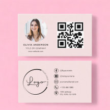 Mídia social de código QR rosa-Blush de foto profi
