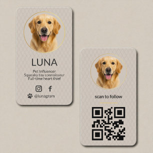 Cartão De Visita Mídia Social de Influenciador Pet de Luxo