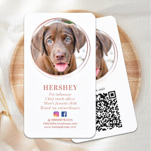 Cartão De Visita Mídia Social de Pet de Cachorro Dourado Elegante P