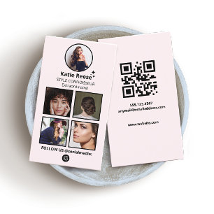 Cartão De Visita Mídia social, Instagram Foto Rosa