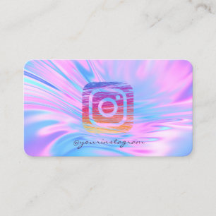 Cartão De Visita Mídia Social Instagram Holográfico Elegante Modern