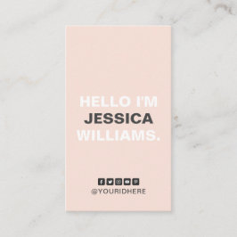 Cartão De Visita Mídia social minimalista com Cinza de Blush modern