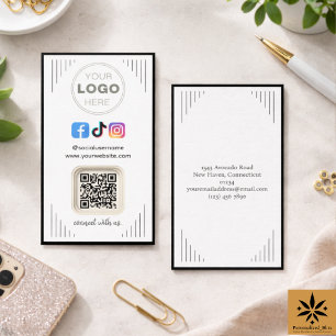Cartão De Visita Mídia Social Moderna   Instagram Facebook Código Q