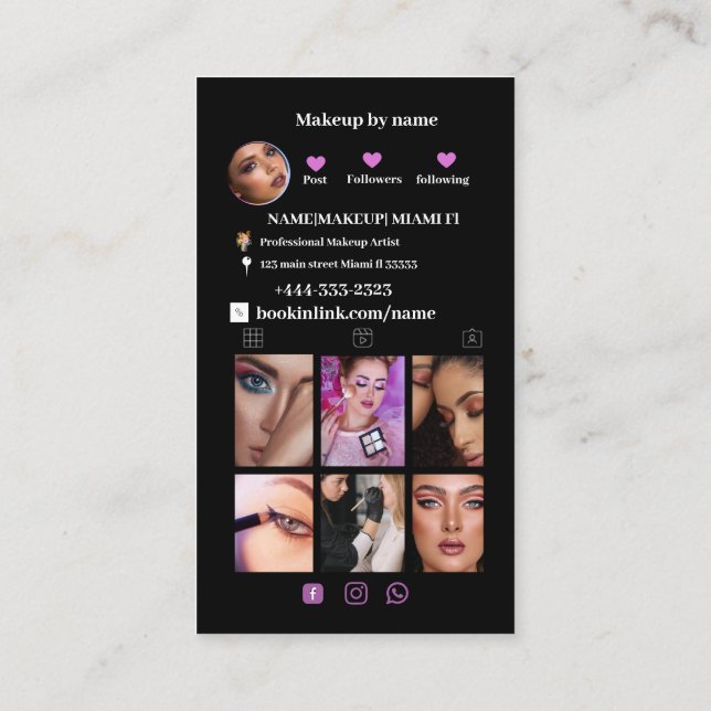 Cartão De Visita Mídia social moderna minimalista simples (Verso)