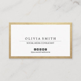 Cartão De Visita Mídia social multiuso de fronteira Dourada moderna