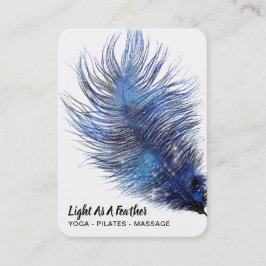 Cartão De Visita *~* Midnight Blue Sky Cosmmmmic Feather Boho Teal