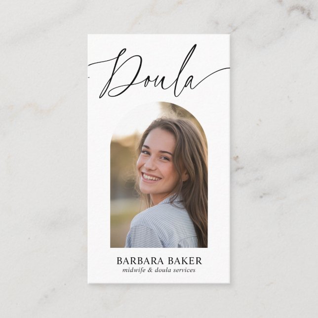 Cartão De Visita Midwife Birth Postpartum  Doula Photo QR CODE  (Frente)