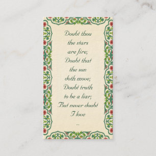 Cartão De Visita Mil da dúvida as estrelas é fogo; Duvide que