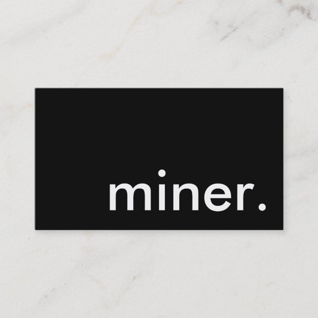 Cartão De Visita miner. (Frente)