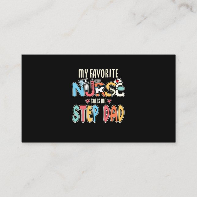 Cartão De Visita Minha enfermeira favorita me chama de Pai passo (Frente)