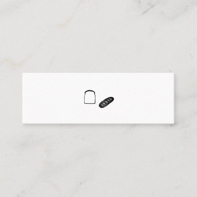 CARTÃO DE VISITA MINI ミニマムでシンプルな名刺　ビジネスカード　食パン・フランスパン (Frente)