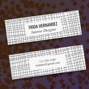 Cartão De Visita Mini A mão minimalista tirada listra linhas de grade