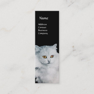 CARTÃO DE VISITA MINI A RAINHA DO MONOGRAMA DE GATOS BRANCOS