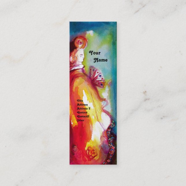 Cartão De Visita Mini A TERCEIRA MÁSCARA / Figurino Designer , Artista d (Frente)