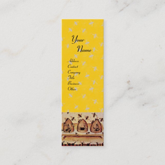 CARTÃO DE VISITA MINI ABELHA DE MEL, APICULTURA, APIARISTA DE CARNE (Frente)