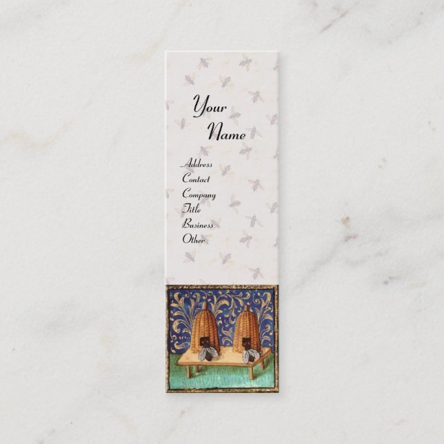 CARTÃO DE VISITA MINI ABELHA DE MEL, APICULTURA, APIARISTA DE CARNE (Frente)