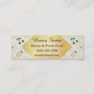 Cartão De Visita Mini Abelha e flor do mel