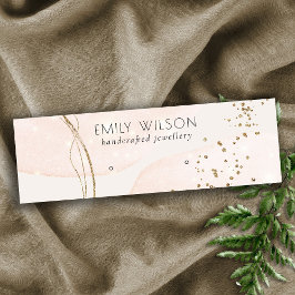 Cartão De Visita Mini Abstrato Glitter Rosa Dourado com o retentor