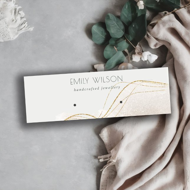 Cartão De Visita Mini Abstrato Ivory Dourado Brilhante Brilhante Tela de (Criador carregado)