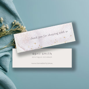 Cartão De Visita Mini Abstrato Lilac Brush Stoke Obrigado Por Encomendar