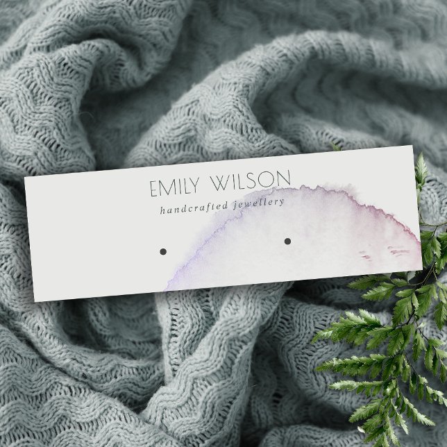 Cartão De Visita Mini Abstrato Silver Cinza Pink Roxo Earração (Criador carregado)