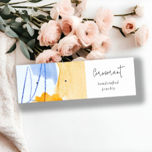 Cartão De Visita Mini Abstrato Yellow Blue Artística Holder