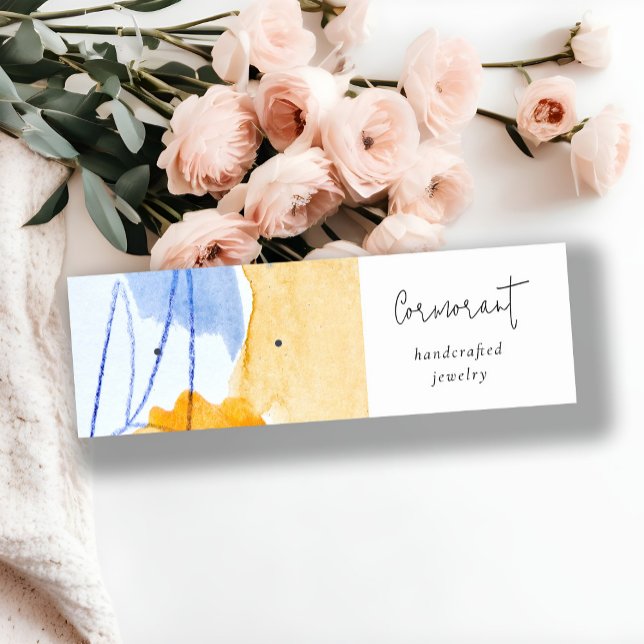 Cartão De Visita Mini Abstrato Yellow Blue Artística Holder (Criador carregado)