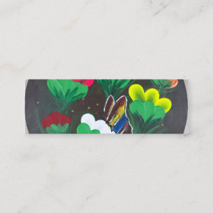 Cartão De Visita Mini Adesivo - Obra de arte feita à mão - Borboleta Flo