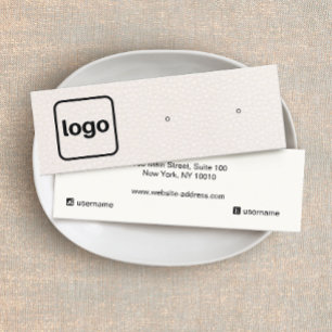 Cartão De Visita Mini Adicione logotipo Blush Pink Leather Earrando Exib