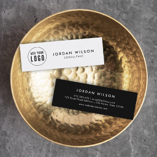 Cartão De Visita Mini Adicione seu logotipo de cor simples e minimalista