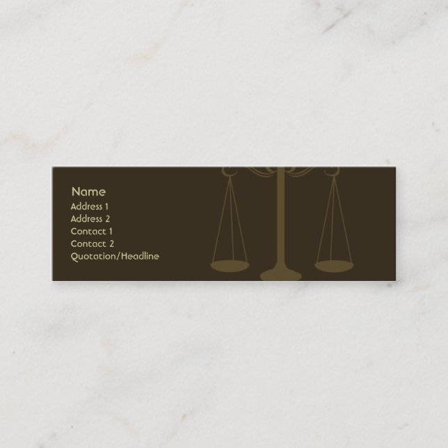 Cartão De Visita Mini Advogado - magro (Frente)