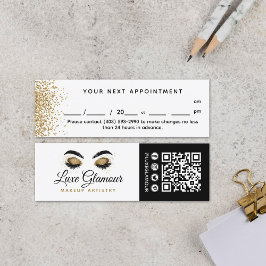 Cartão De Visita Mini Agendamento da Glam Gold Eye Lashes Brow Beauty Ba