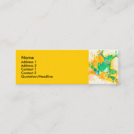 Cartão De Visita Mini Aguarela legal do animal do sapo verde