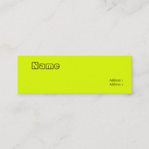 Cartão De Visita Mini amarelo fluorescente