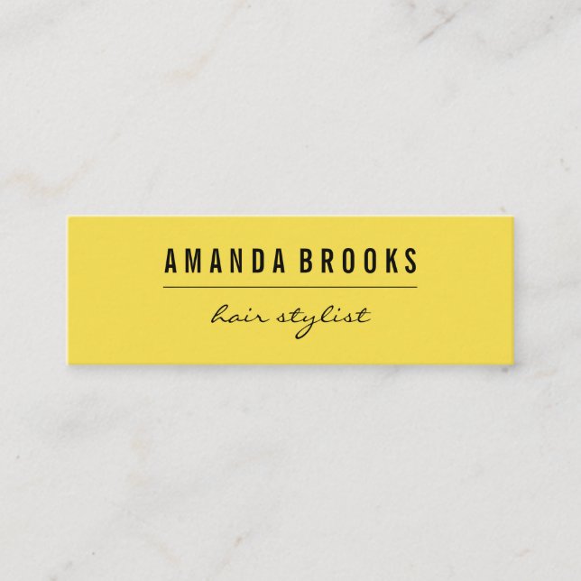 Cartão De Visita Mini Amarelo Minimalista (Frente)