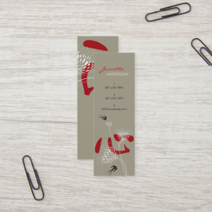 Cartão De Visita Mini Andorinhas Pássaros Coração Chinês Kanji Oriental 