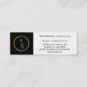 Cartão De Visita Mini Anel Dourado preto Champagne