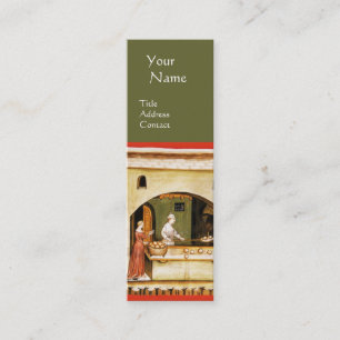 CARTÃO DE VISITA MINI ANTÍQUIO OVEN BAKER, MONOGRAMA COMPRE DE PÃO BAK