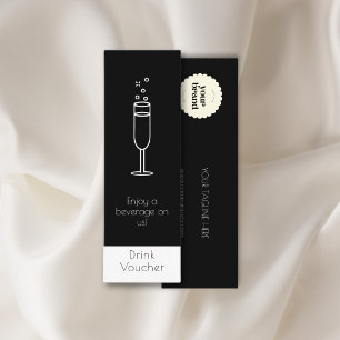 Cartão De Visita Mini Aproveite uma bebida em nós   Voucher de logotipo 