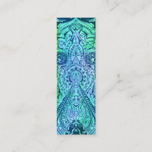 Cartão De Visita Mini Arabesque do Victorian, KASBAH - cerceta & Aqua