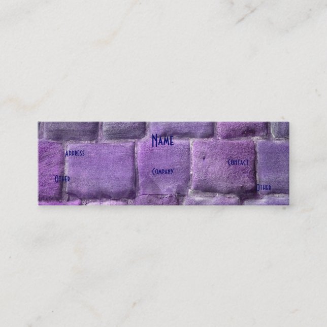 Cartão De Visita Mini Arquiteto de Sandstone Azul Roxo (Frente)