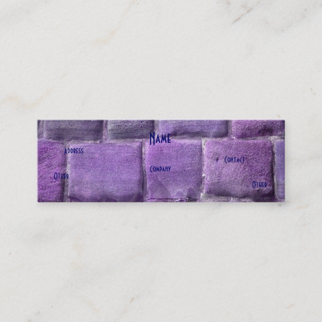 Cartão De Visita Mini Arquiteto Roxo Sandstone I (Frente)