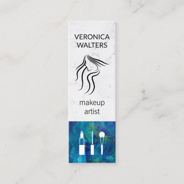 Cartão De Visita Mini Artista de maquiagem | Beleza feminina | Ferrament (Frente)