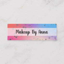 Cartão De Visita Mini Artista de maquiagem de Conetti prateado holográfi