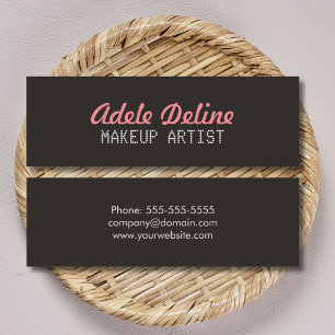 Cartão De Visita Mini Artista de Maquiagem de Rosa de Cinza Chic Minimal