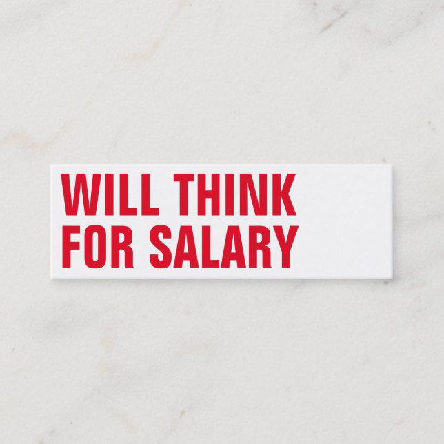 Cartão De Visita Mini artista do salário do pensamento (Frente)