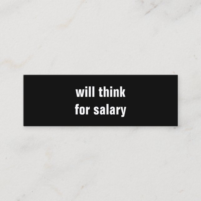 Cartão De Visita Mini artista do salário do pensamento (Frente)